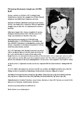 A preview of a PDF biography for Colquhoun, Carman Mackenzie